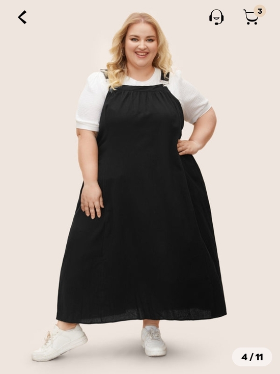 BloomChic Dresses & Skirts - BloomChic Black Plus-Size Pinafore Maxi Dress